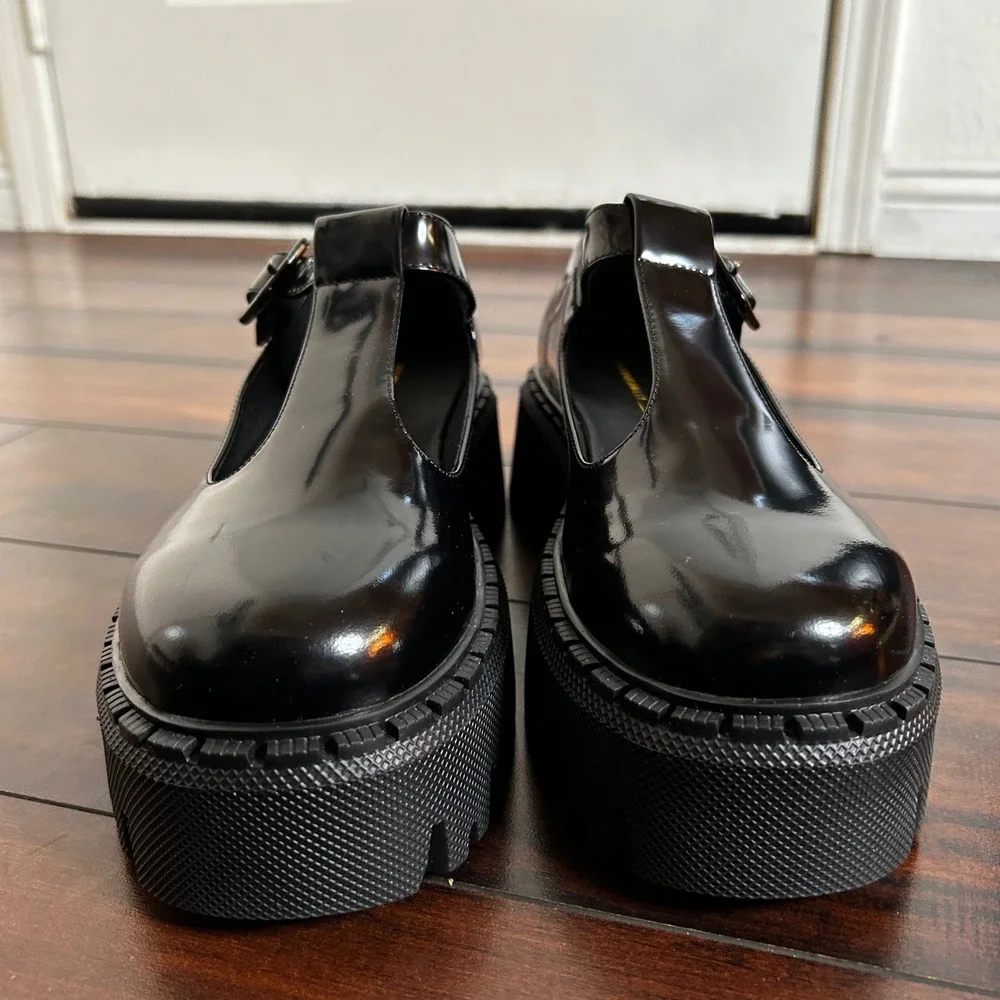 $218 Intentionally Blank Pears Leather Mary Jane 10 Chunky Platform Goth Grunge